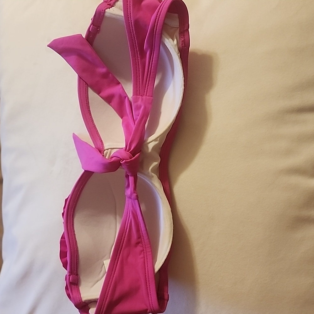 Bikini top kennwth cole newyork djustable tie fuchsia color - Picture 3 of 4